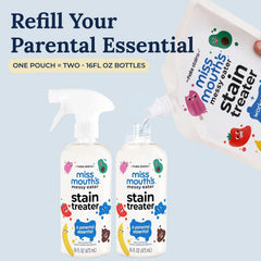Miss Mouth's Messy Eater Stain Treater - 32oz Refill - Newborn & Baby Essentials - No Dry Cleaning Food, Grease, Coffee Off Laundry, Underwear, Fabric
