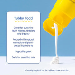 Tubby Todd Mineral Sunscreen SPF 50, Broad Spectrum Lotion for Kids
