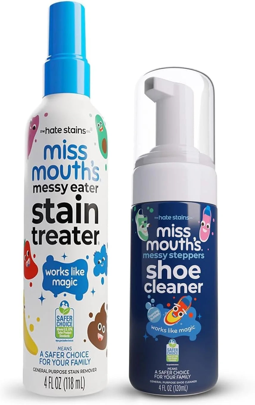 Miss Mouth's Stain Treater & Messy Steppers Shoe Cleaner Stain Remover Duo