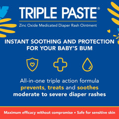 Triple Paste 3X Max Strength Diaper Rash Ointment, 40% Zinc Oxide, 2 oz