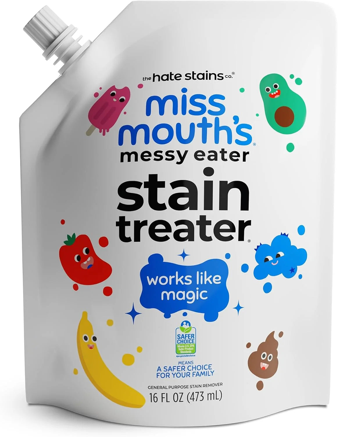 Miss Mouth's Messy Eater Refill, Laundry Stain Remover, 16 Oz Pouch