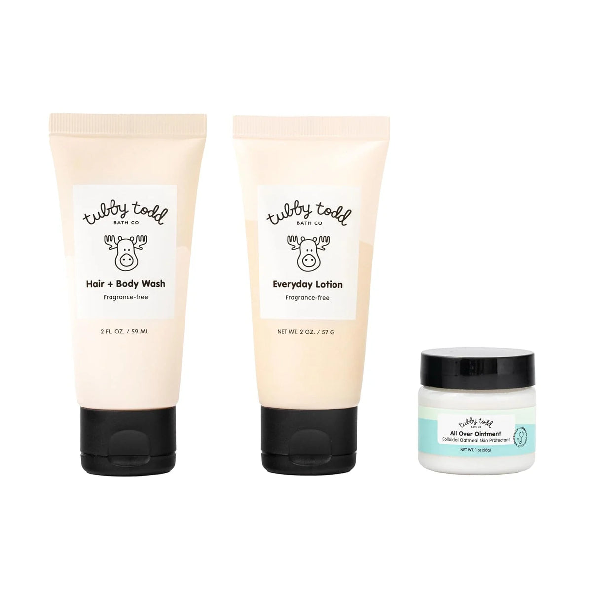 TUBBY TODD 3-Step Baby Bath and Skincare Routine, The Regulars Bundle