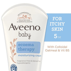 Aveeno Baby Eczema Therapy Moisturizing Cream, Natural Colloidal Oatmeal & Vitamin B5, Baby Cream for Dry, Itchy, Irritated Skin Due to Eczema, Paraben- & Steroid-Free, 5 fl. oz