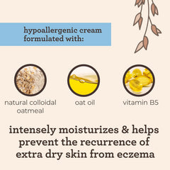 Aveeno Baby Eczema Therapy Moisturizing Cream, Natural Colloidal Oatmeal & Vitamin B5, Baby Cream for Dry, Itchy, Irritated Skin Due to Eczema, Paraben- & Steroid-Free, 12 fl. oz