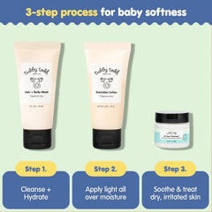 TUBBY TODD 3-Step Baby Bath and Skincare Routine, The Regulars Bundle